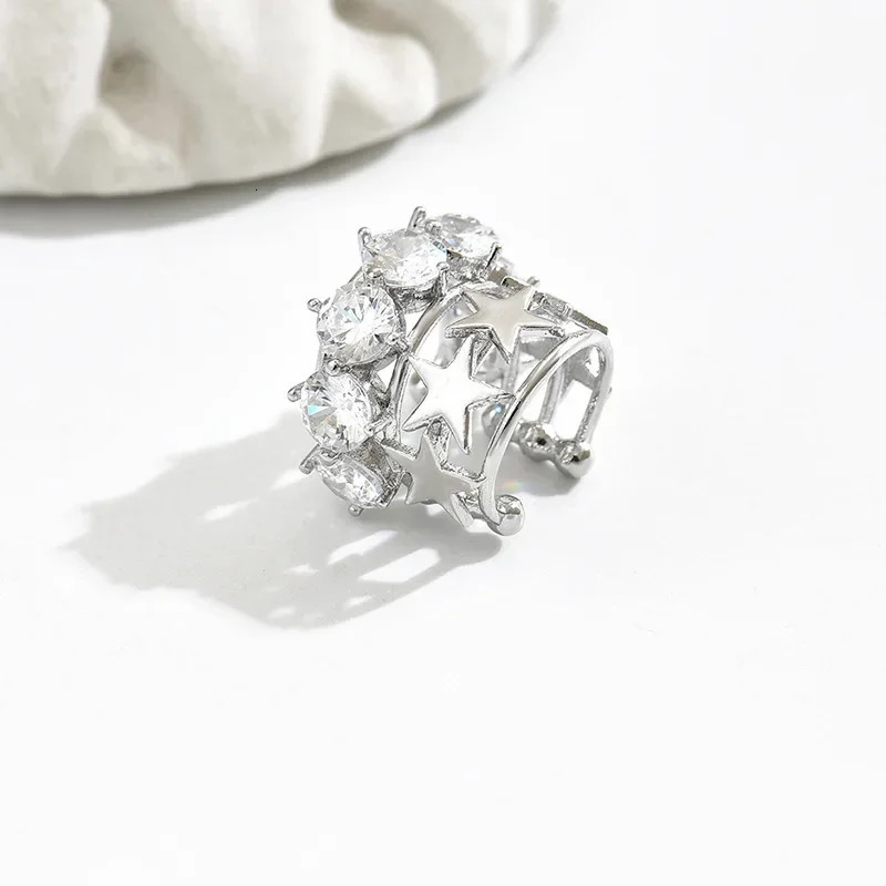 French Elegant Hollow out Embedded Zirconia No Piercing Ear Cuff Sensation Jewelry Ear Decorations without Hole 250610