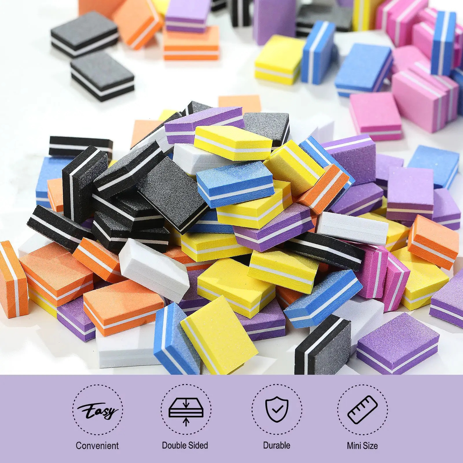 50pcs Double Sided Mini Nail File Block Sanding Polishing Nail Care Tools Nail Care Filesanding Polishing Nail File 250605