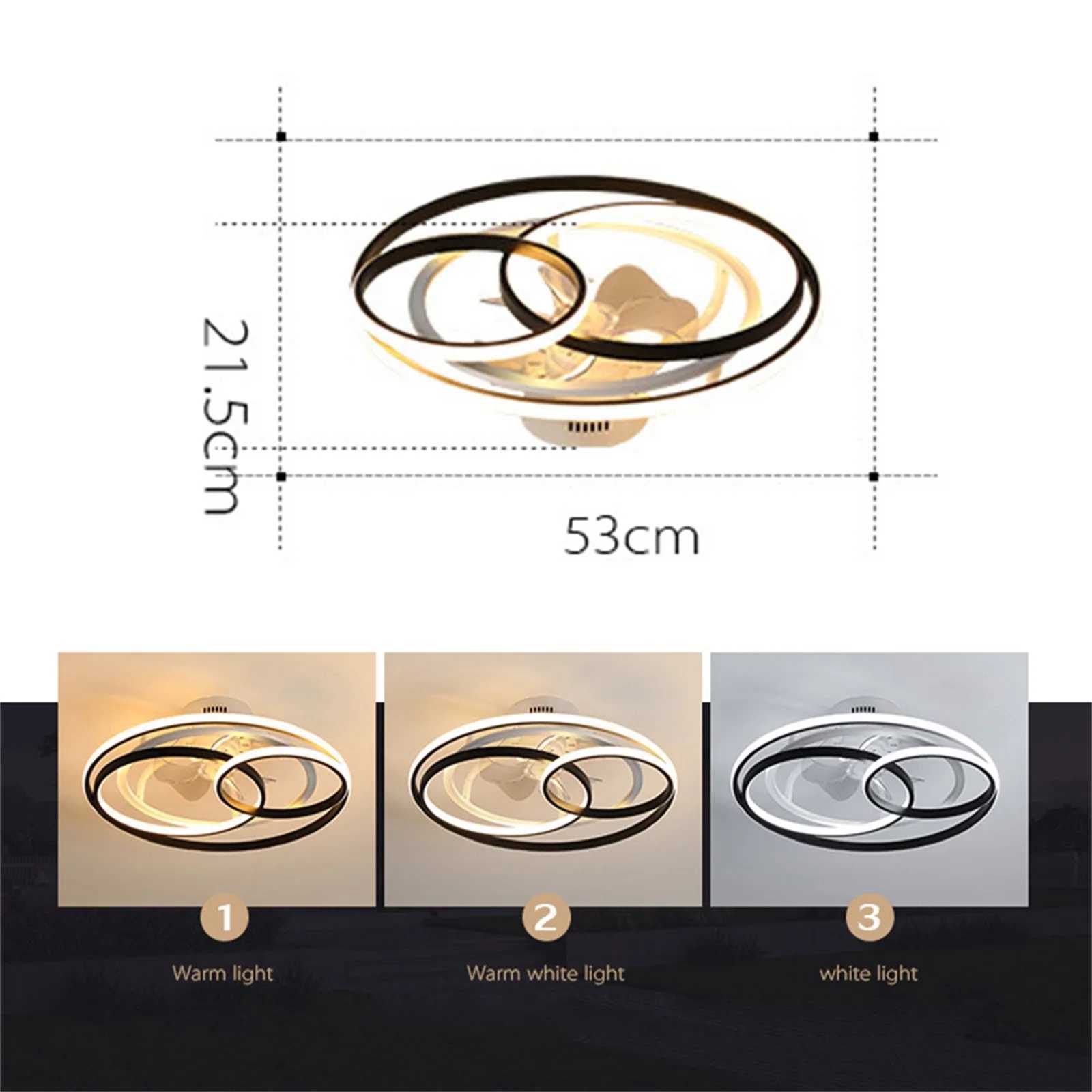 Ceiling Fan with Light and Remote Control Modern LED Semi Flush Mount Ceiling Light Silent Fan Ceiling Lamp for Living Room XJ2500613