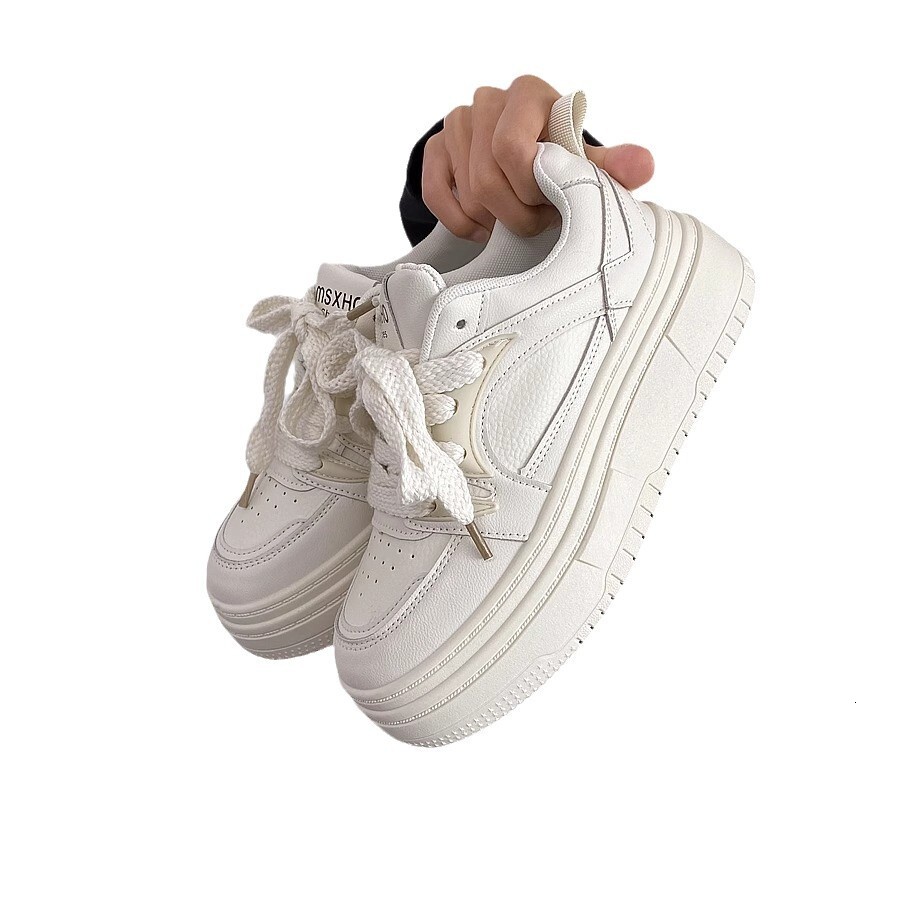 Ddmysports Platform White Sneakers For Women Students Spring New Versatile Casual Height Increasing Board Ins Trendy Sports Shoes Outdoor Shoes