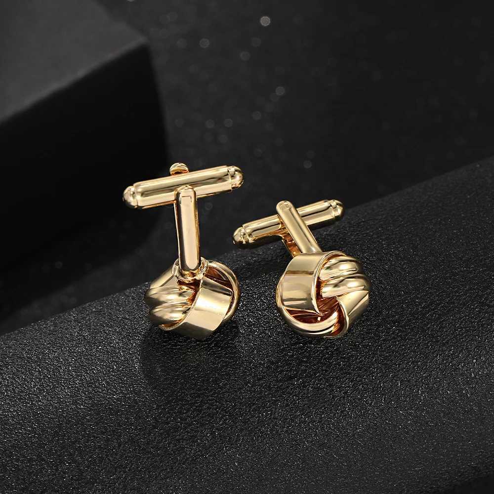 Mens Knot Cufflinks Gun Black Gold Silver Plated Cufflinks For Shirt Suit Tuxedo Blouse Accessories Jewelry XJ250614