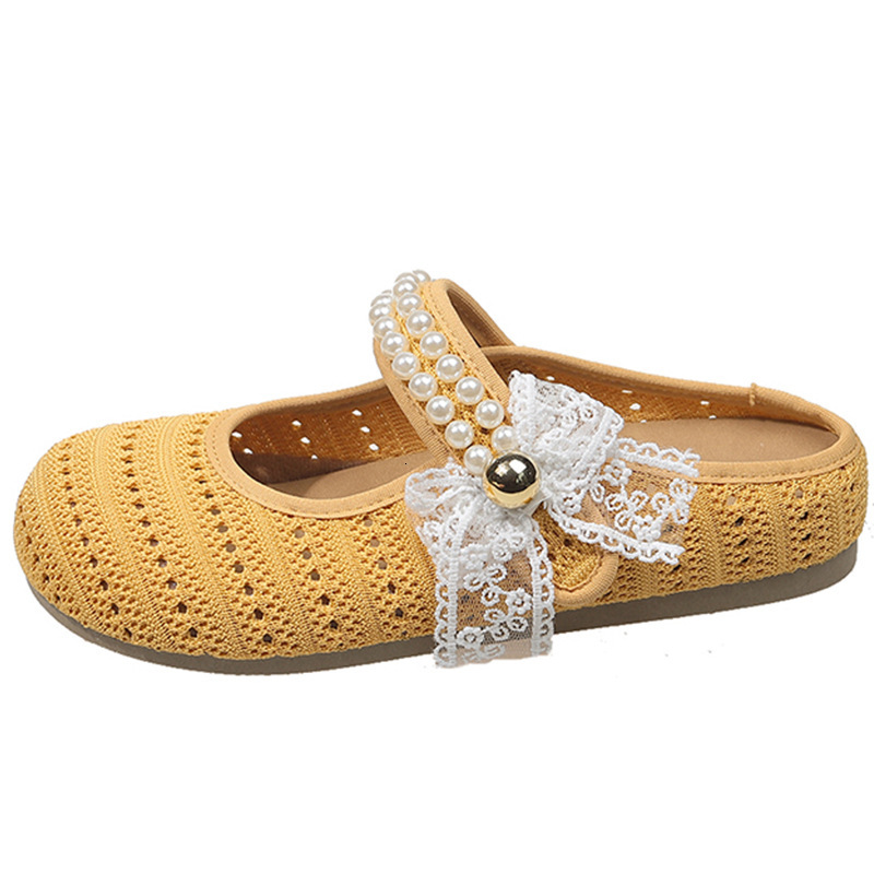 Ddmyoutdoor Casual Style Thick Sole Woven Shallow Mouth Spring Summer Hollow Out Vacation Slip On Closed Toe Half Slippers For Women Trendy Outdoor Sh