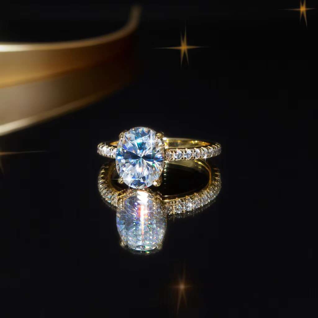 Telula 3CT Mossanite Jewelry VVS Moissanite Solitaire14K 18K Plating Moissanite Diamond Engagement Wedding Gold Ring