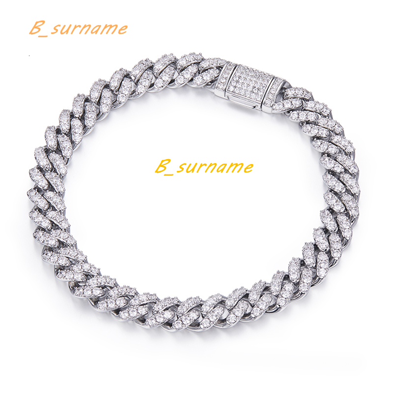 Hot Sale Cuban Link Chain 8mm Moissanite Cuban Bracelet Miami Cuban Bracelet Vvs Moissanite
