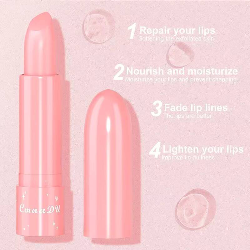 Fruit Flavored LipGloss Temperature Color Changing Mirror Lipstick Set Moisturize Nourishes Reduce Lip Lines LipBalm Cherry Care happy