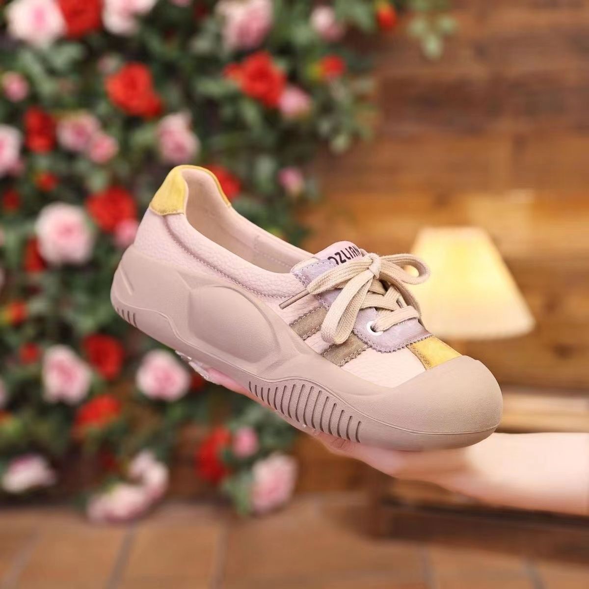 Ddmysports Pregnant Women S Flat Sports New Spring And Autumn Soft Sole Non Slip Leather Casual Shoes For Outdoor Shoes