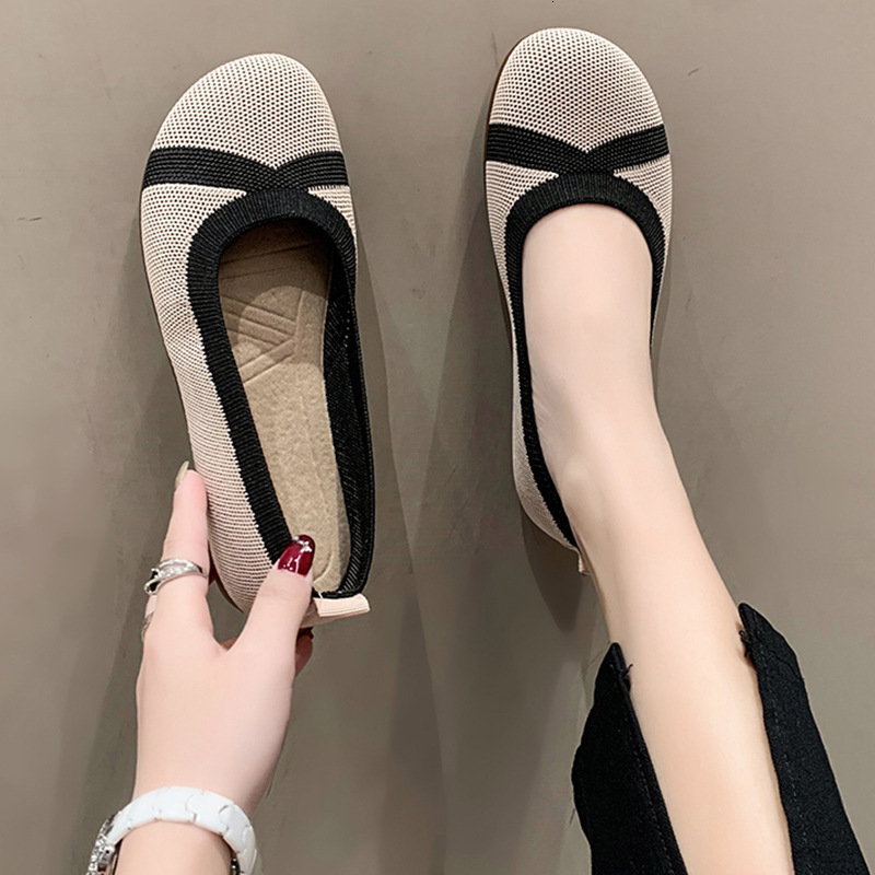 Ddmyoutdoor Spring Summer New Women S Loafers Breathable Mesh Flyknit Flat Cowhide Soft Sole Single Shoes For Outdoor Shoes