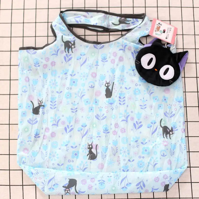 Anime Cartoon Foldable Shopping Bags Thick Nylon Large Tote Reusable Polyester Portable Shoulder Womens Handbags Folding Pouch 250610