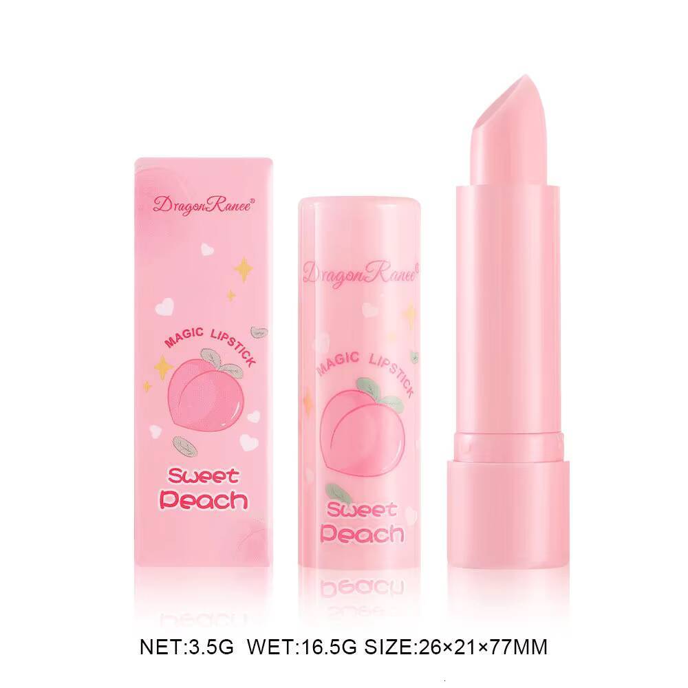 1PC Color Changing Balm Temperature Change Tinted Lipstick Peach Moisturizing Lasting Waterproof Makeup Lip Care Cosmetics happy