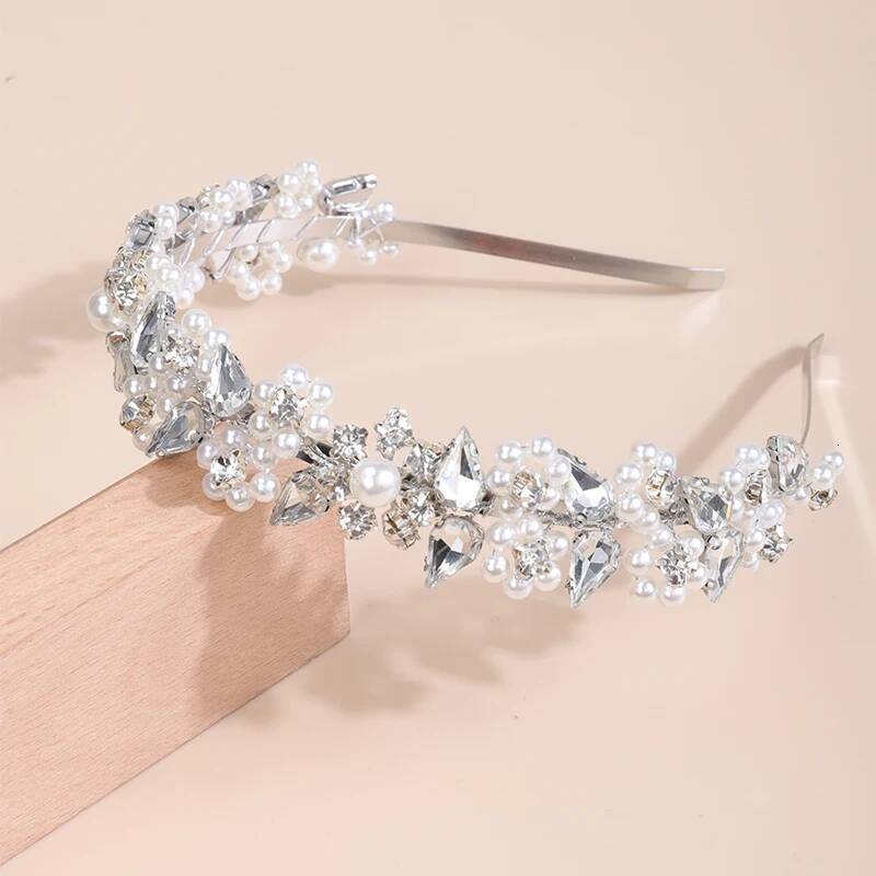 Trendy Preal Rhinestone Bridal Crown Dias Handmade Wedding Accessories Bridesmaid Hair Jewelry Tiaras Fashion Headdress
