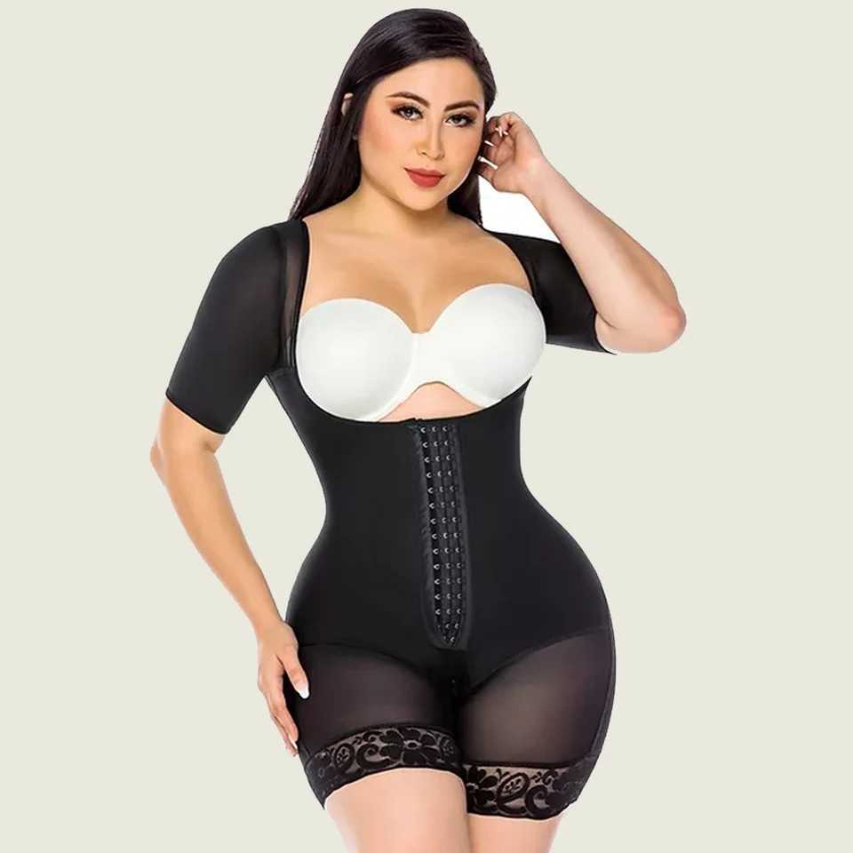 Faja Colombianas Compression Open-bust Long Sleeves Shapewear Butt Lifter Post-operative Underwear Slimming Body Shaper XJ250614