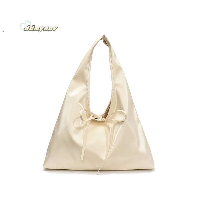 Korean Style Casual Crossbody for Women 2025 Spring New Sweet Simple Underarm Bag with Strap and Bowknot Handbag ddmynov