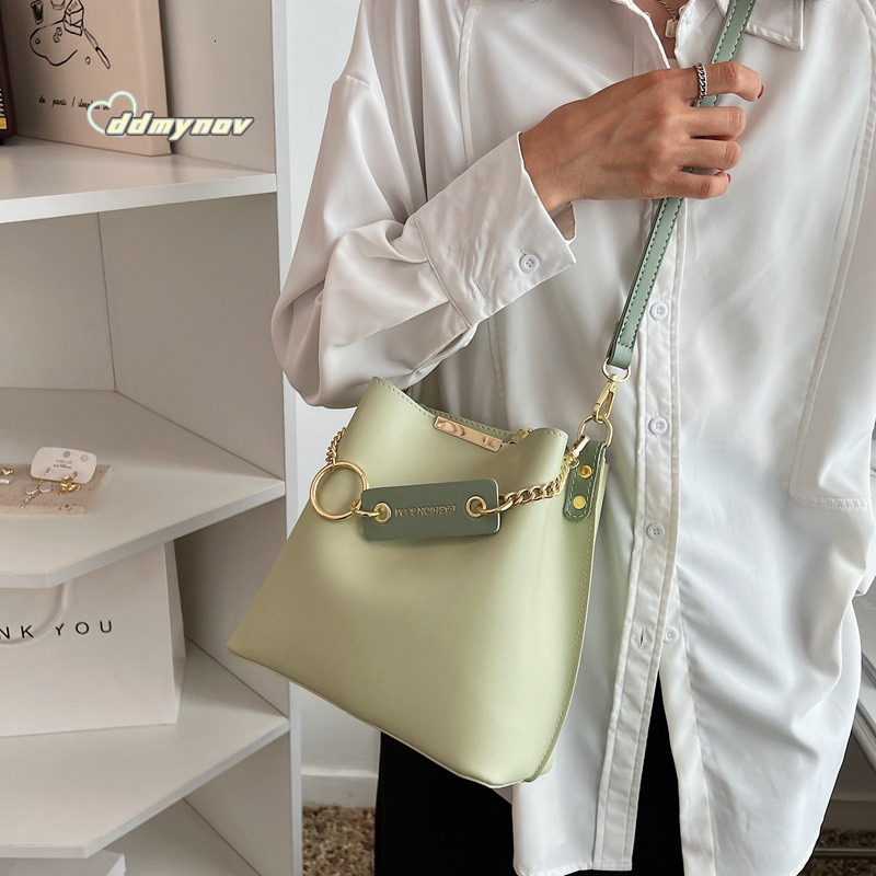 Bucket for Women New Versatile Handbag Fashion Trendy Stylish Shoulder PU Crossbody Bag ddmynov
