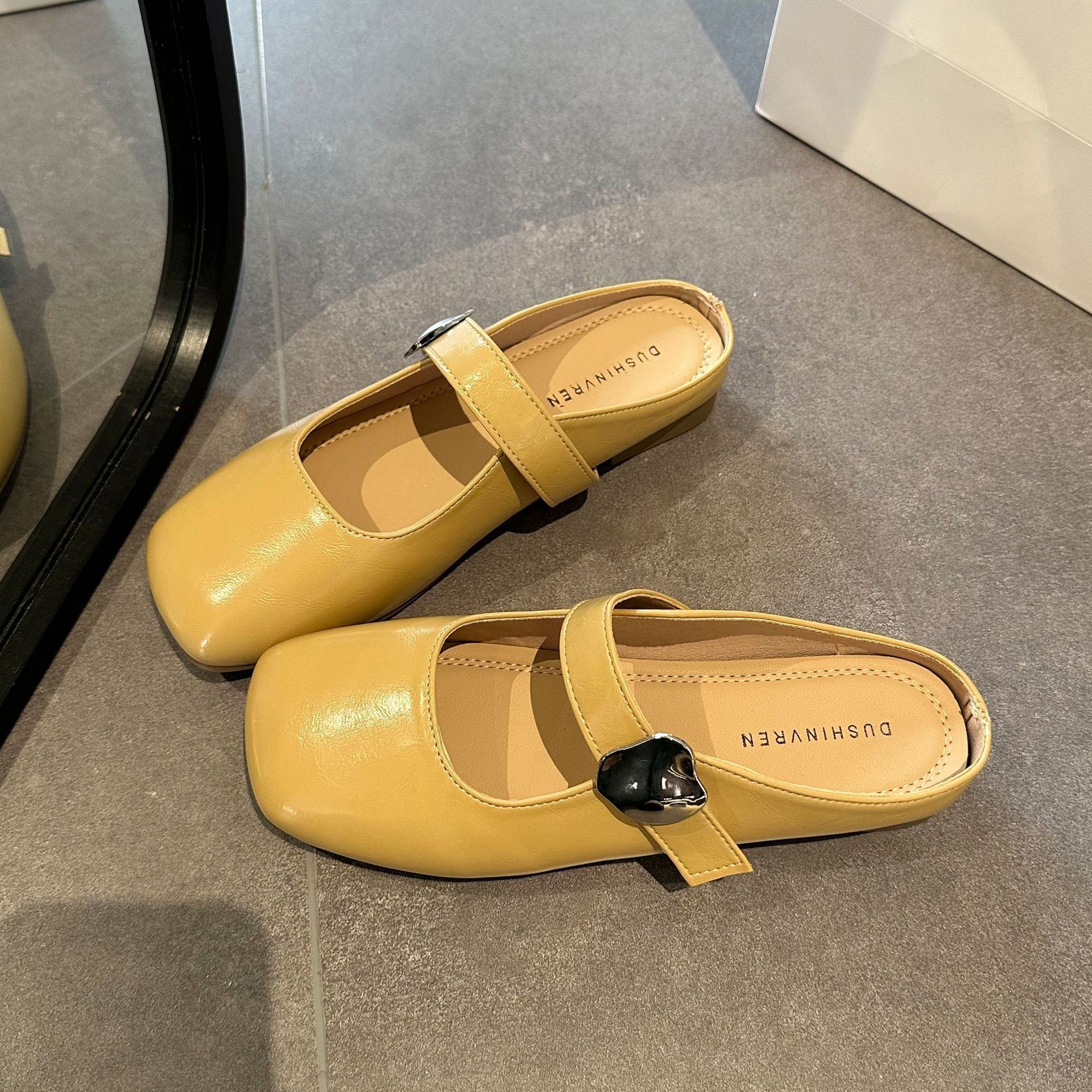 Ddmyoutdoor French Style Flat Closed Toe Mules For Women Summer New Versatile Dress Shoes Soft Sole Slip On Sandals Outdoor Shoes