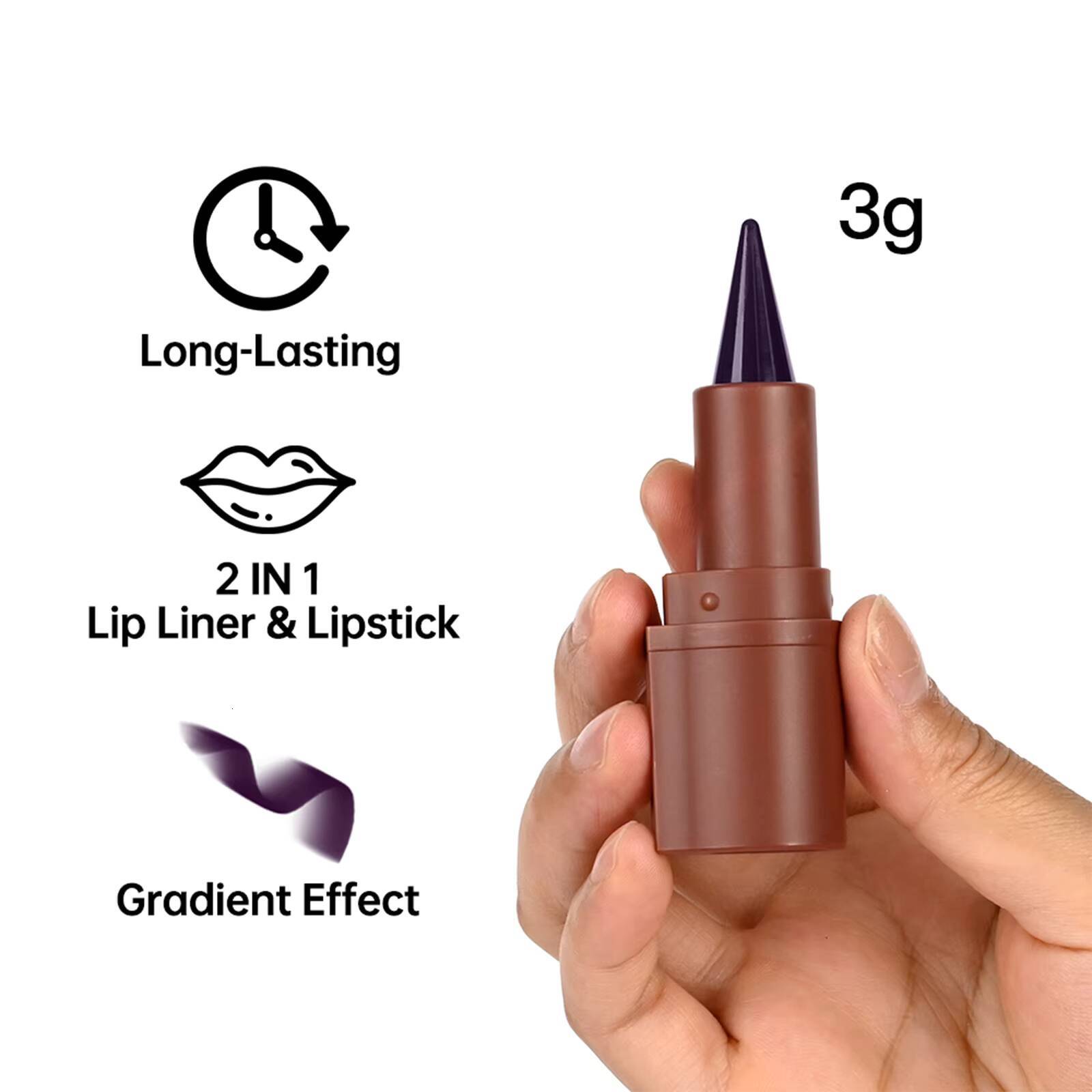Lakerain 6 long lasting easy color liner waterproof non-stick matte moisturizing lip line lipstick happy