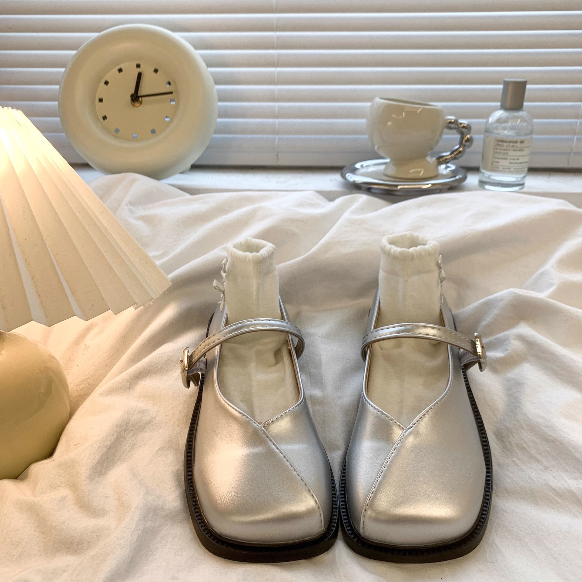 Ddmysports Mary Jane Shoes For Women Summer New Fashion Simple Versatile Casual Flat Square Toe Loafers Outdoor Shoes