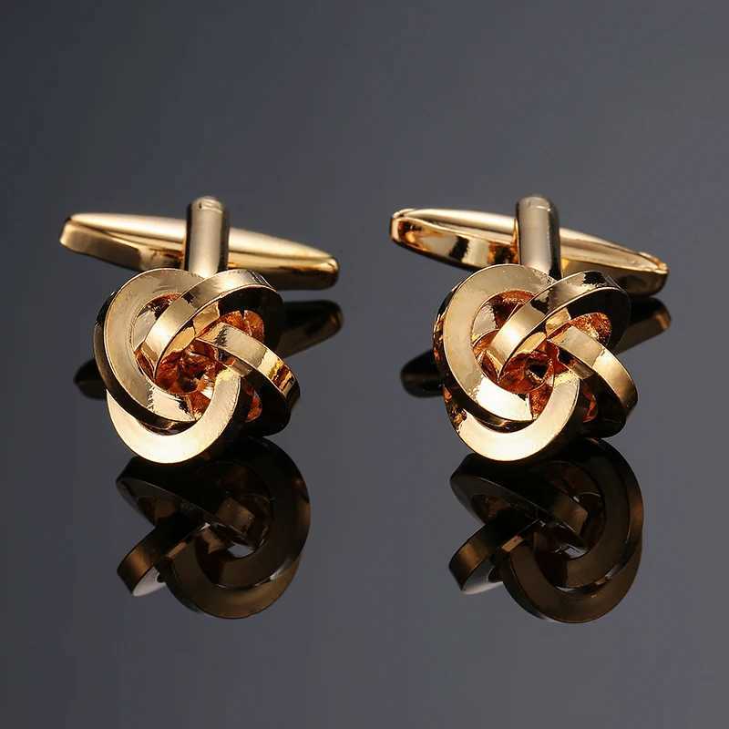 High quality classic twist Cufflinks Golden Silvery Blue Purple black knot button mens Business wedding accessories jewelry XJ250614
