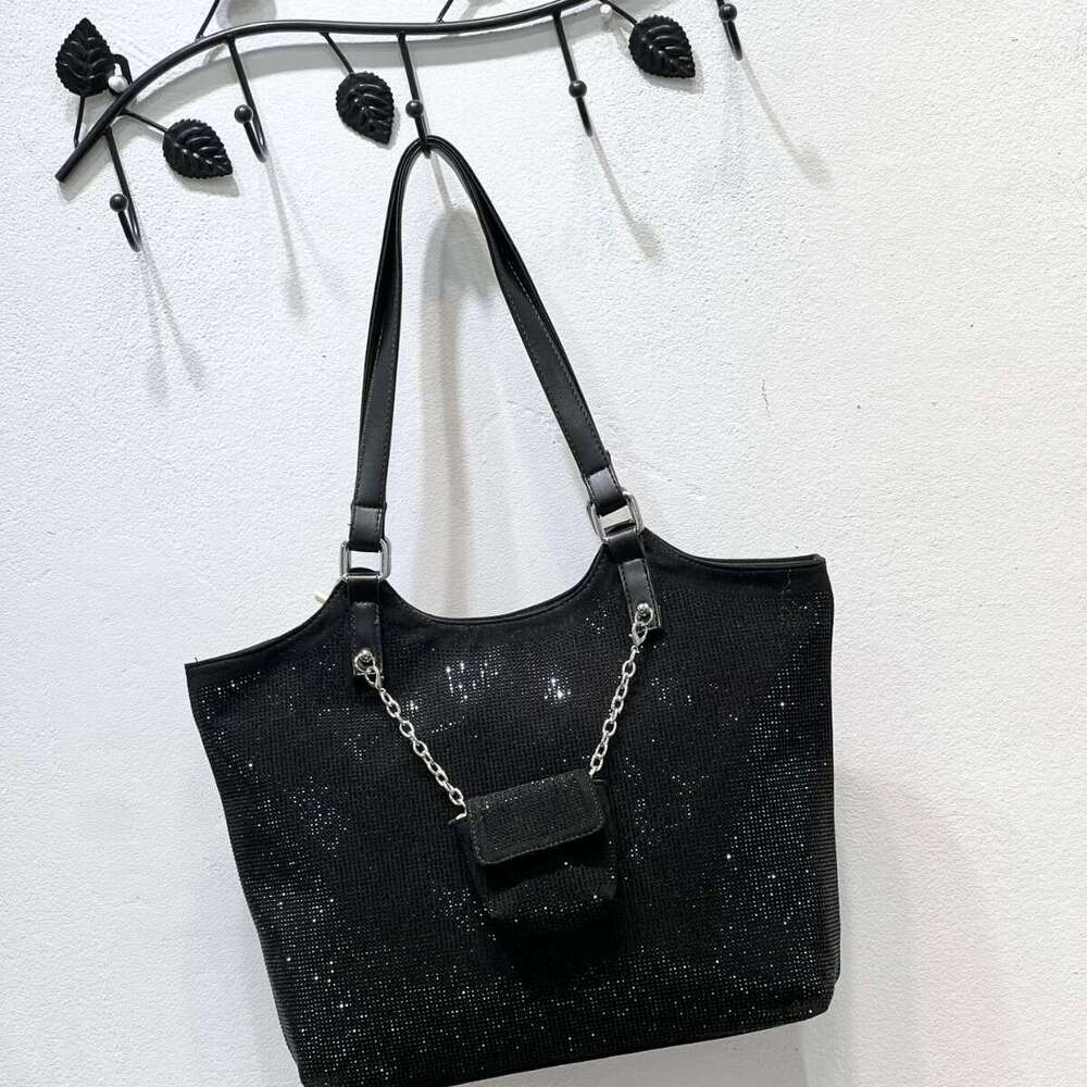 Large Capacity Trendy Rhinestone Shoulder 2024 New Casual Personality Stylish Tote Fashion Crossbody Bag for Women
