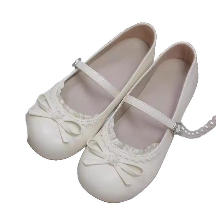 Ddmyoutdoor New French Style White Round Toe Bowknot Flat Shoes For Women Spring Slip On Soft Sole Loafers Outdoor Shoes