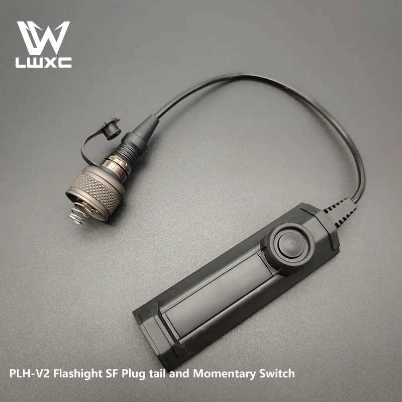 Metal Tactical SF Flashlight Remote Pressure Switch Dual Function With Tail Cap For M300/M600/PLH-V2 Connect Hunting Scout LightXJ250613