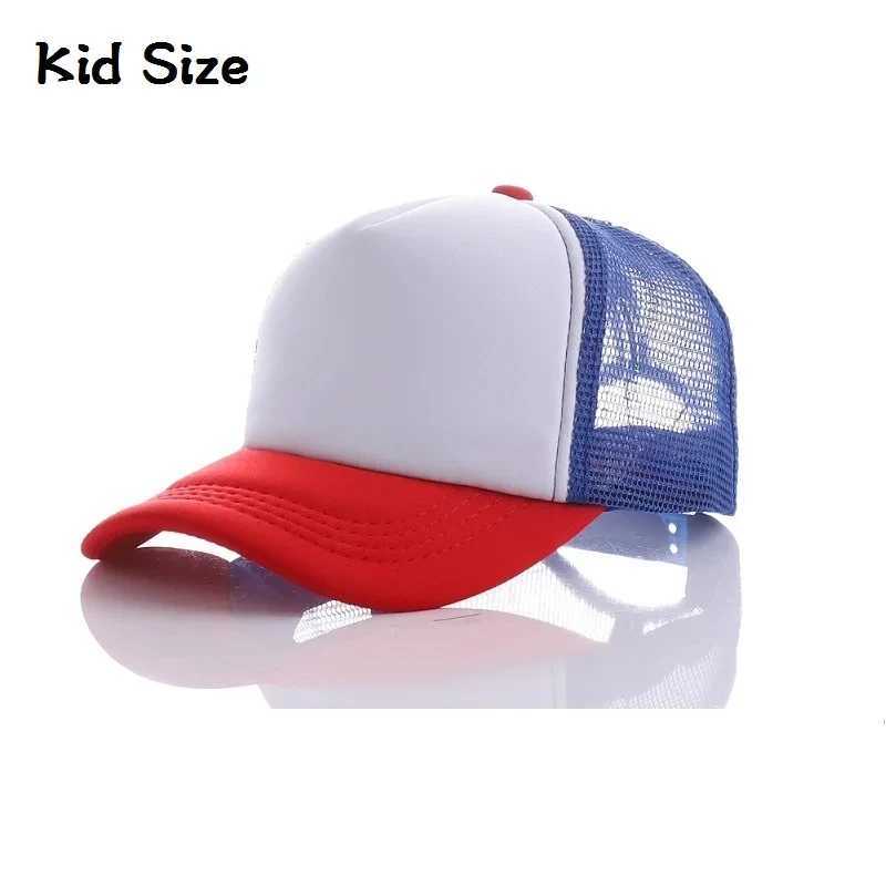 Blue Red Hat Mesh Trucker Cap Summer Dustins Baseball Hat Adjustable Size for Kids Adults W250614