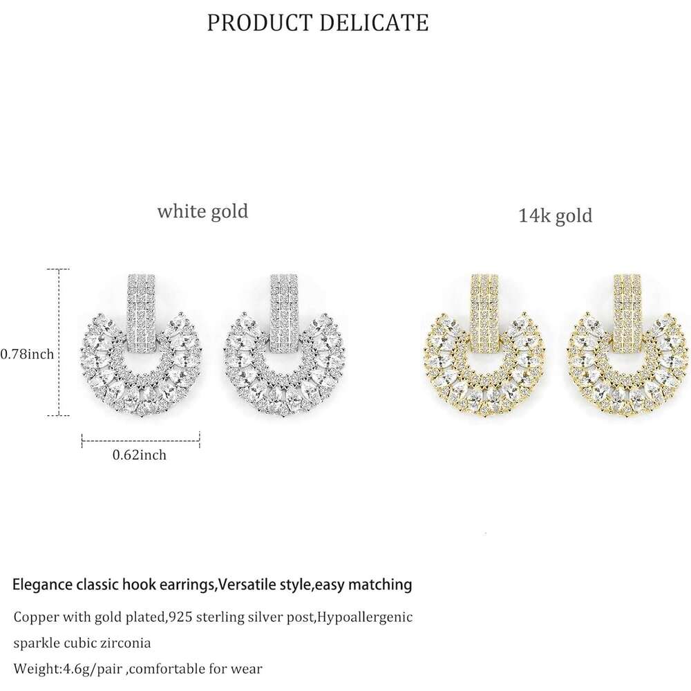 stal Knot Women, Gold Geometric Drop Dangle Earrings for Prom Wedding Bridesmaid Jewelry Gift