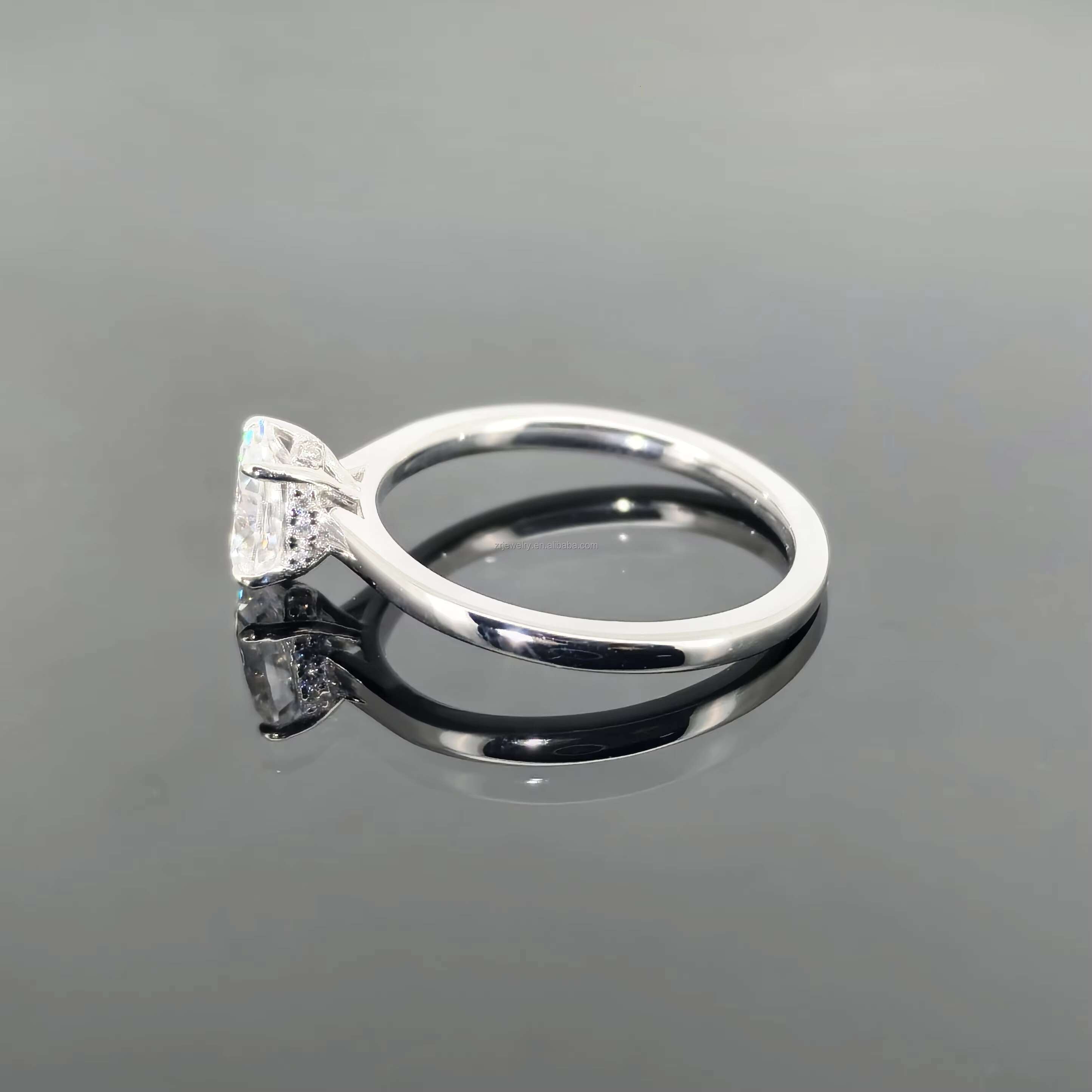 2CT Gold 925 Silver Jewelry Diamond Rings Engagement Moissanite Ring