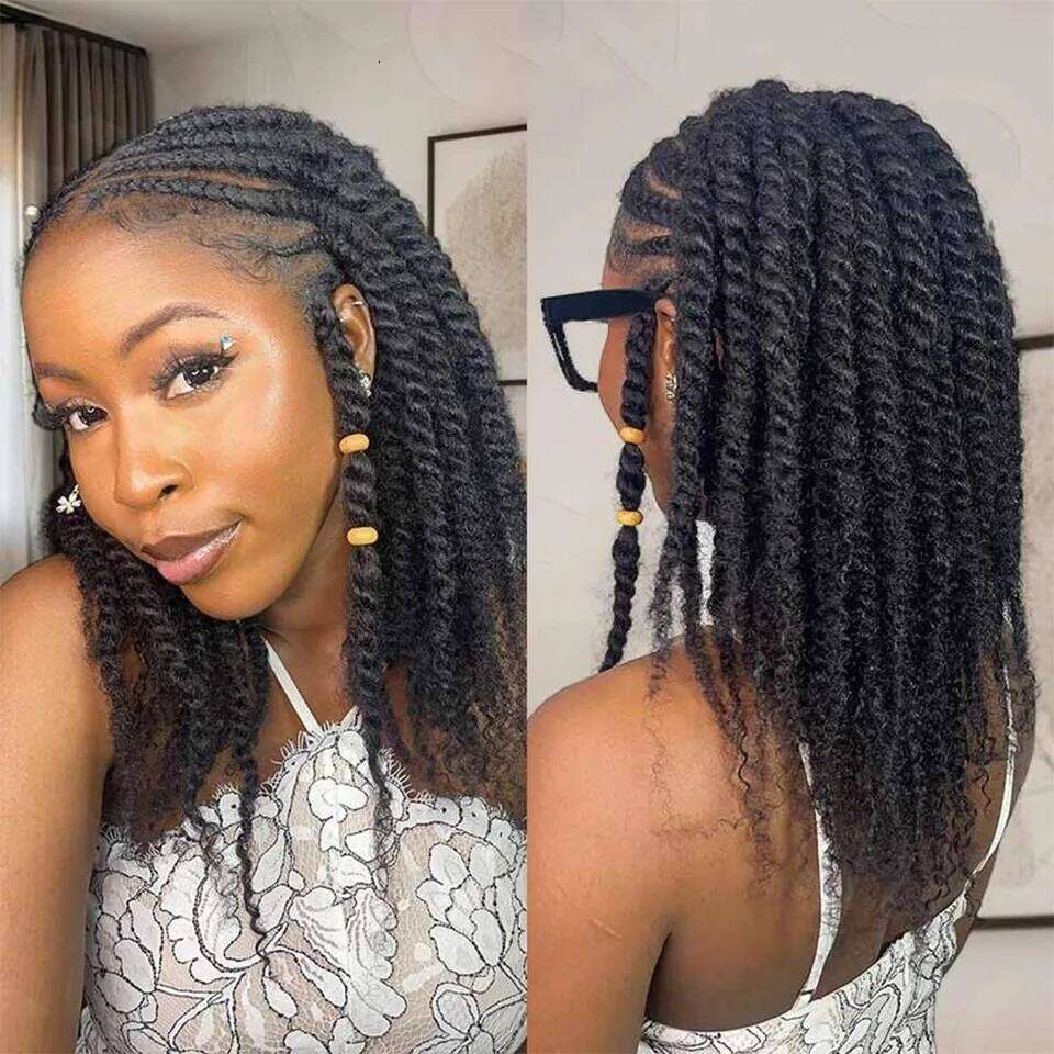 Kinkys Bulk Dreadlocks Extensions Repair Twist Braiding Afro Kinky Human Hair for Locs 1 Pack 50 Gram