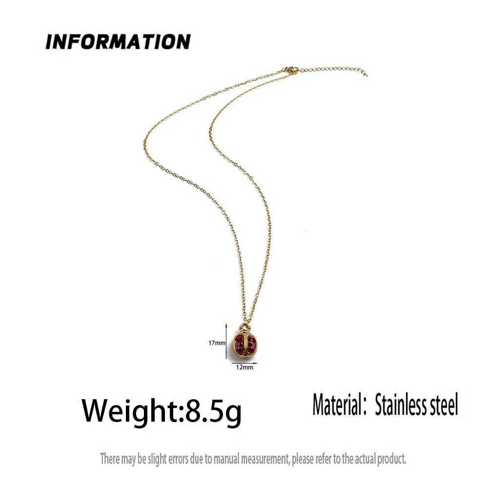 Attractive stainless steel insect print pendant high quality 18k metal womens necklace hip hop rock party jewelry Z250614