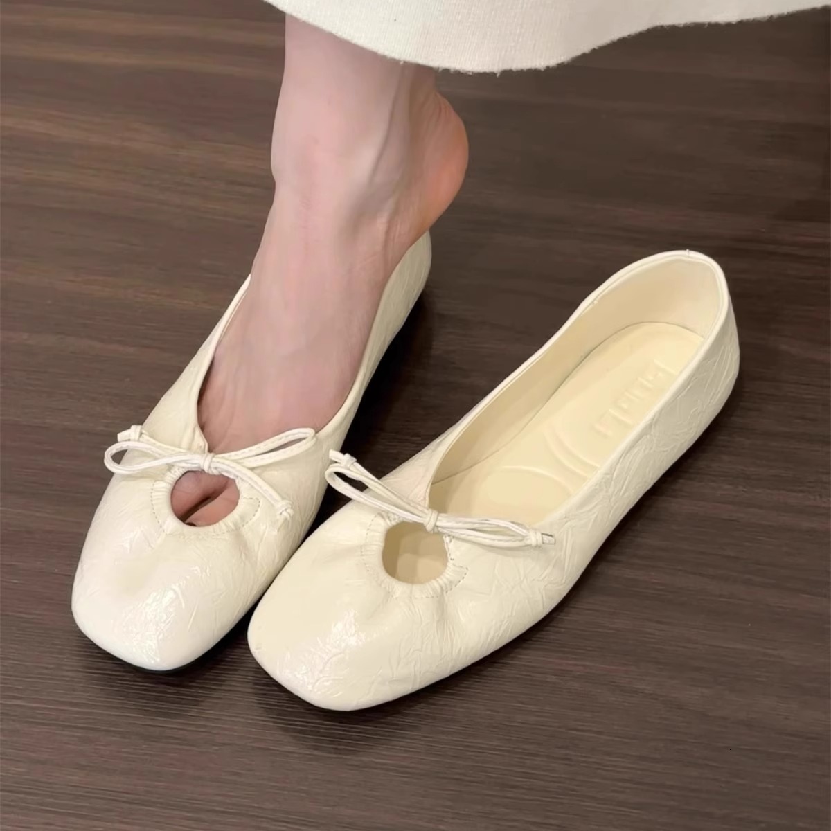 Ddmysports New Flat French Style Gentle Evening For Women Spring Soft Sole Versatile Granny To Match Dresses Single Shoes Outdoor Shoes