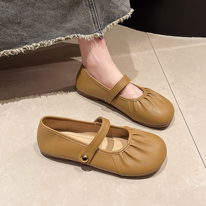 Ddmysports Flat Mary Jane Shoes For Women New Autumn French Style Gentle Evening Breeze Match With Skirts Shallow Soft Sole Loafers Outdoor Shoes