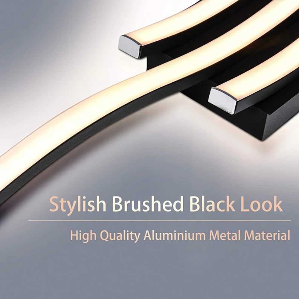 Nordic LED Ceiling Light Black Wavy Line Decoration Fixtures For Living Room Kitchen Bedroom Hallway Indoor Lighting FixtureXJ2500613