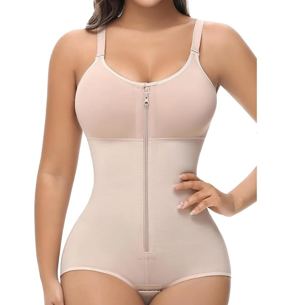 Fajas Colombianas Moldeadoras Body Shaper Post Surgery Compression Garment Shapewear Tummy Control with Zipper 250613