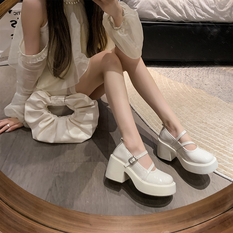 Ddmyoutdoor Fashion Versatile Black Thick Soled Chunky Heel Women S Leather Shoes New Autumn Style Mary Jane Pumps To Match Skirts Outdoor Shoes