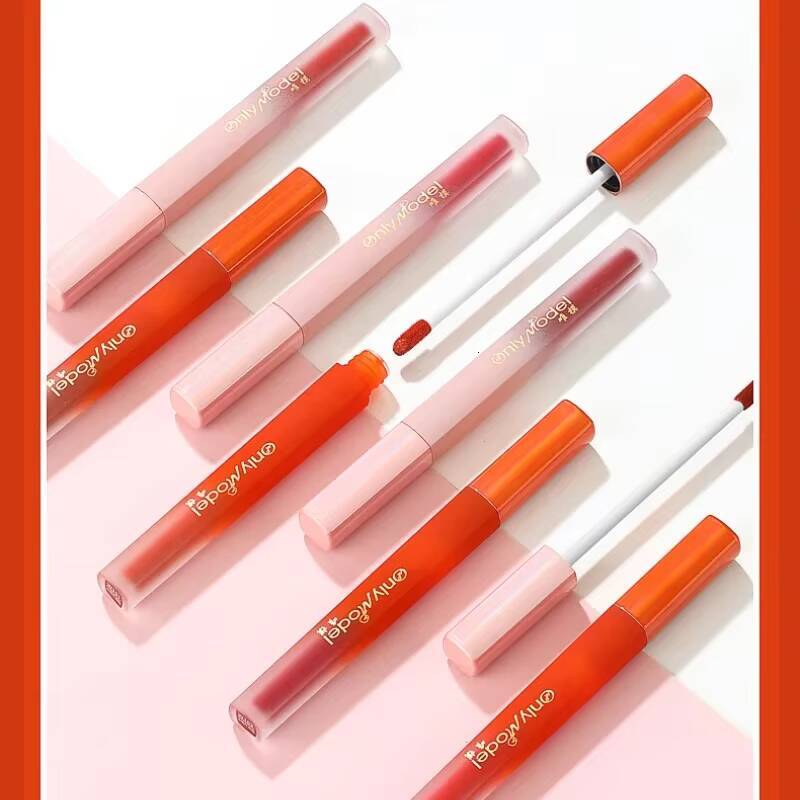 Brighten Skine Orange Lipstick Matte Velvet Lipsticks Waterproof Long Lasting Stick Tint Women Korean Cosmetic Lip Glaze happy