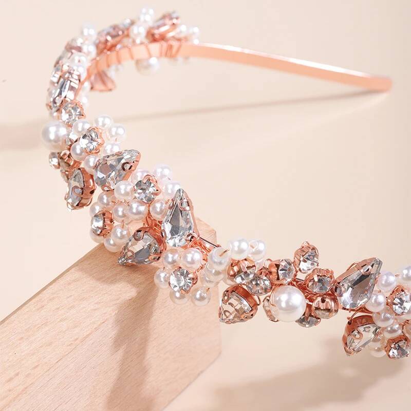 Trendy Preal Rhinestone Bridal Crown Dias Handmade Wedding Accessories Bridesmaid Hair Jewelry Tiaras Fashion Headdress