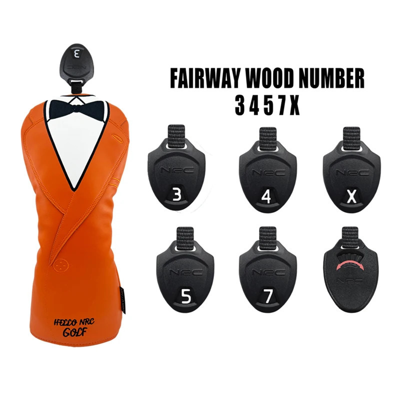 Golf Wood Head Cover Suit Style Waterproof For Driver Fairway Hybrid Golf Headcovers With Number PU Leather Golf Accessories 250613