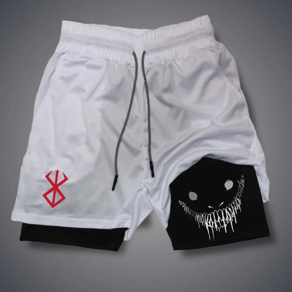 Summer Men Running Shorts Fitness Gym Training 2 in Sports Shorts Quick Dry Workout Jogging Double Deck Shorts W250614