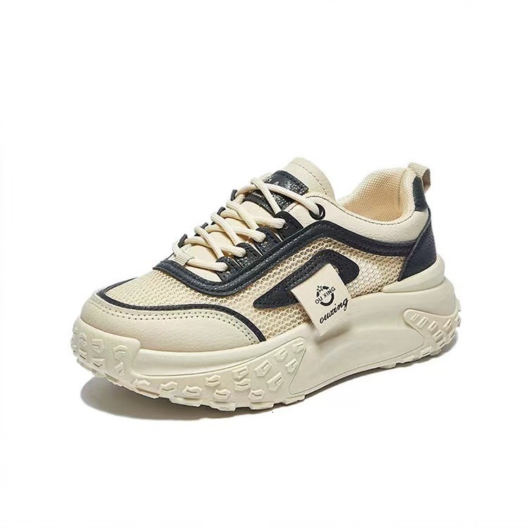 Ddmysports White Thick Soled Mesh Breathable Dad Sneakers For Women Summer Versatile Fashion Casual Sports Shoes Trend Outdoor Shoes