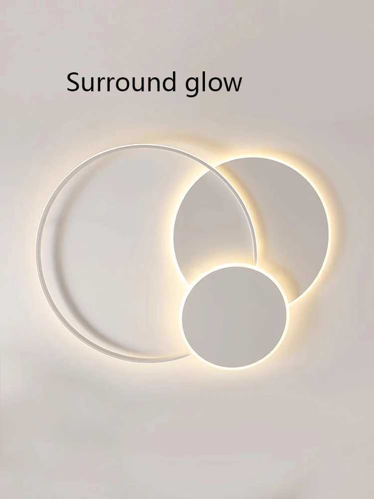 Modern Minimalism Circles LED Living Room Ceiling Lights Foyer Dimmable Round Bedroom Lamp Lighting Home Decor Lustre FixturesXJ2500613