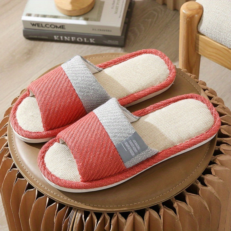 Linen Indoor Home Couple Non-Slip All-Season Breathable Sweat-Absorbing Stockpile Slippers hot-sale products