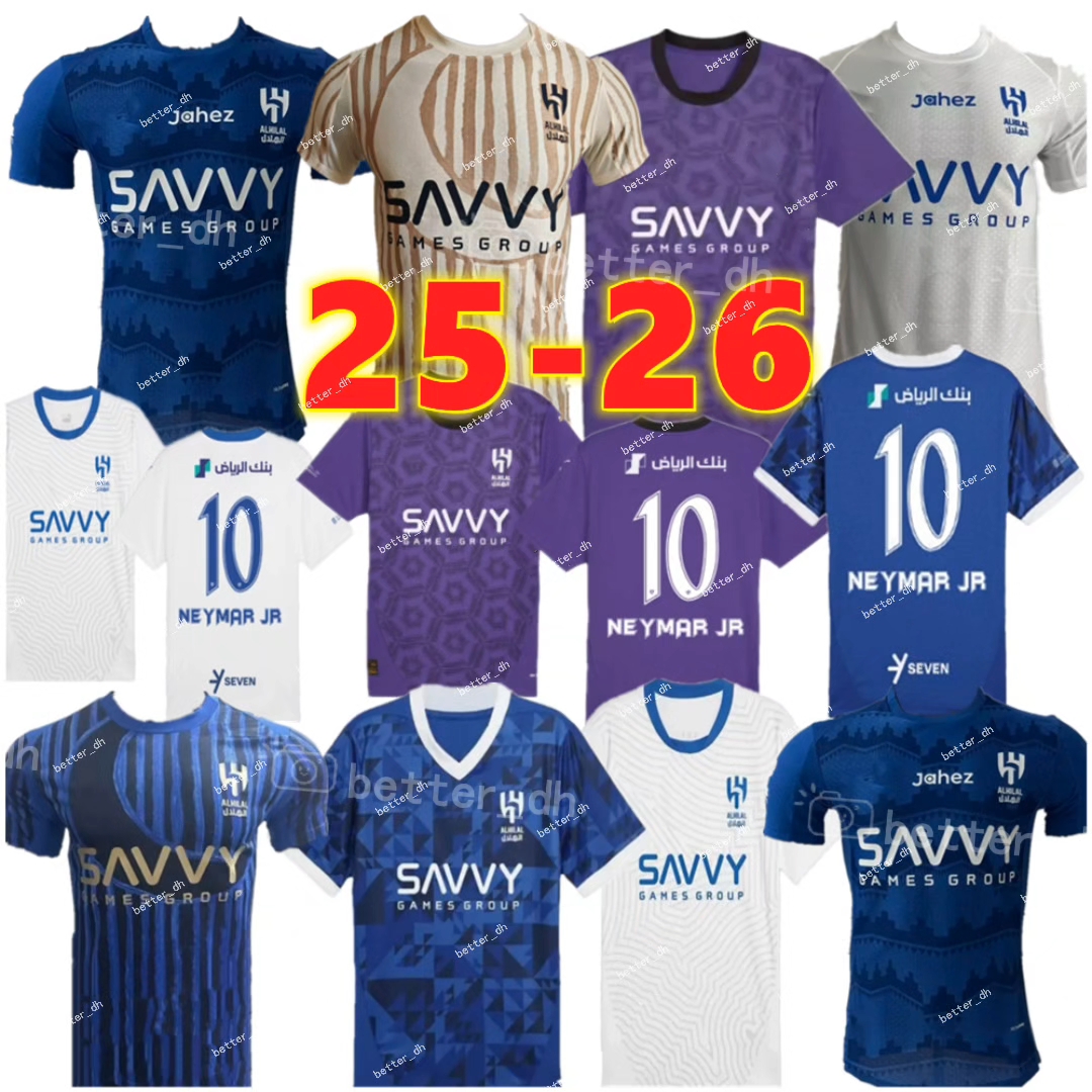 25/26 Riyadh Crescent Al Hilal RONALDO Soccer Jerseys NEYMAR JR KANTE 2025 2026 Ittihad Al-Nassr FC Saudi Club home away Football Shirts crescent Men kit S