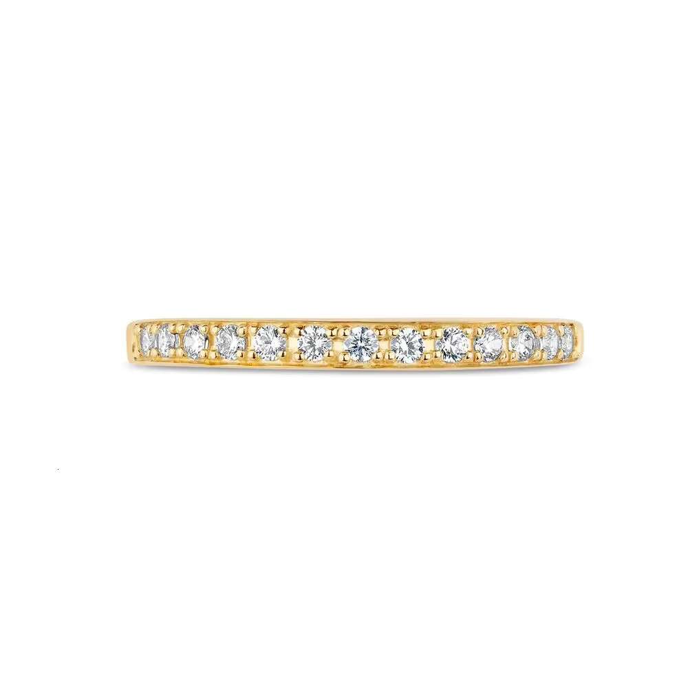 Dainty Jewelry Moissanite Eternity Ring S925 Silver Gold Plated Wedding Fashion Engagement Rings for Women