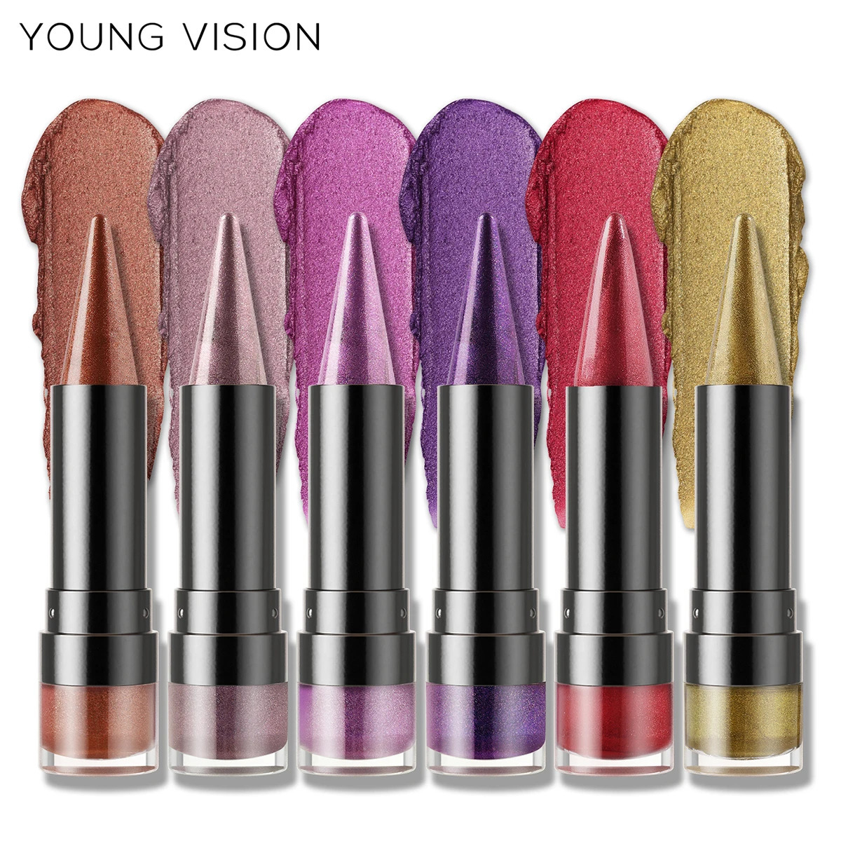 YOUNG VISION 6 colors matte pearl fine glitter diamond dual-purpose lipstick long-lasting easy to color non-stick cup lipstick 250614