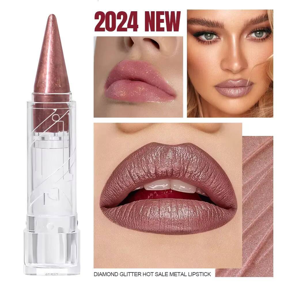 6Color Pearlescent Velvet Lipstick Pen Multipurpose Long-Lasting Moisturize Waterproof Brighten Glitter Lip Makeup Cosmetic Tool happy