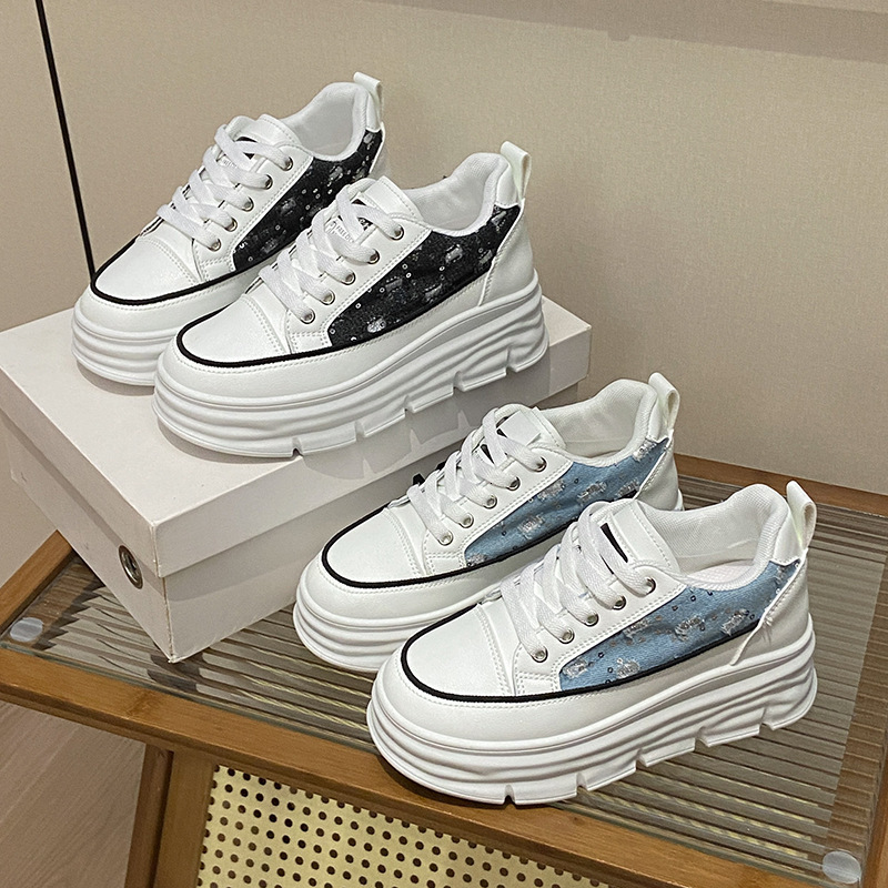 Ddmysports White Sneakers For Women Spring And Autumn New Korean Style Ins Female Student Casual Thick Soled Versatile Board Shoes Street Shooting Cy 