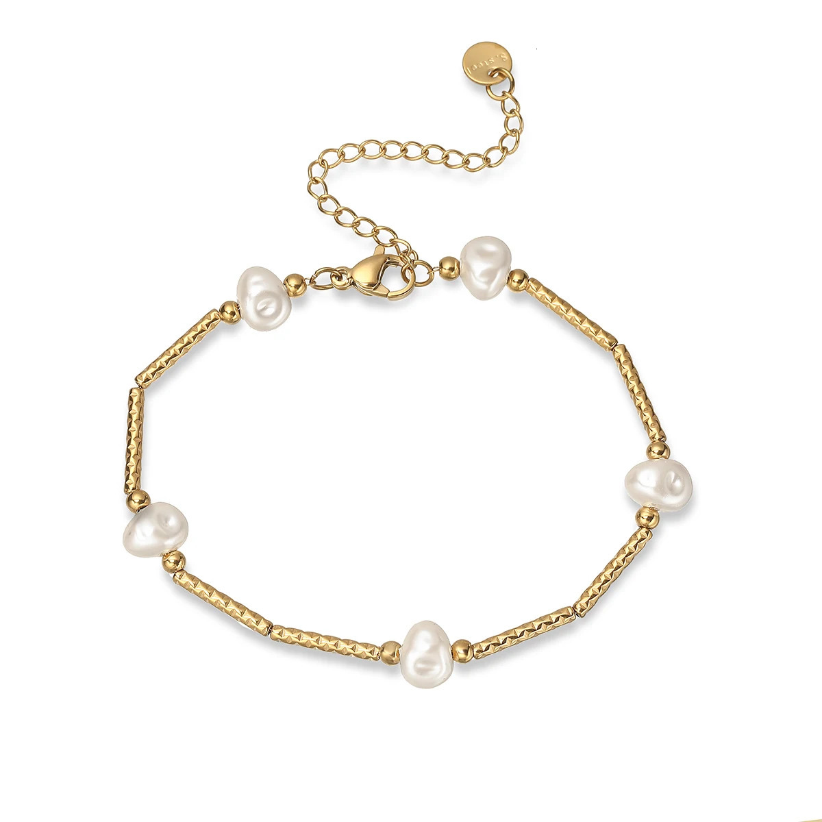 Mafisar High Quality Non-Fading 316L Stainless Steel Jewelry Trendy Gold Color Pearl Charm Bracelet For Women Birthday Gift 250610