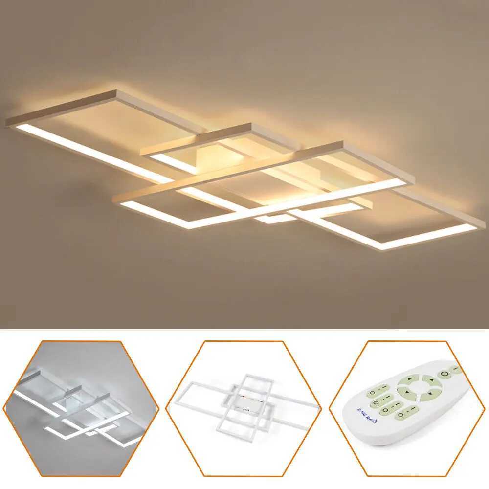 LOYALHEARTD Modern LED Square Ceiling Light Dimmable Flush Mount Living Room Chandelier Lamp W/ Remote XJ2500613