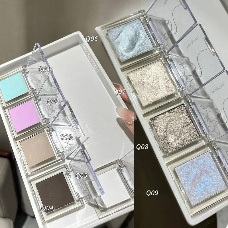 Purple Glitter Shadow Metallic Smoky Highgloss Eyeshadow Palette Matte Pearl Shinny Earth Grey Multicolor Eye Makeup