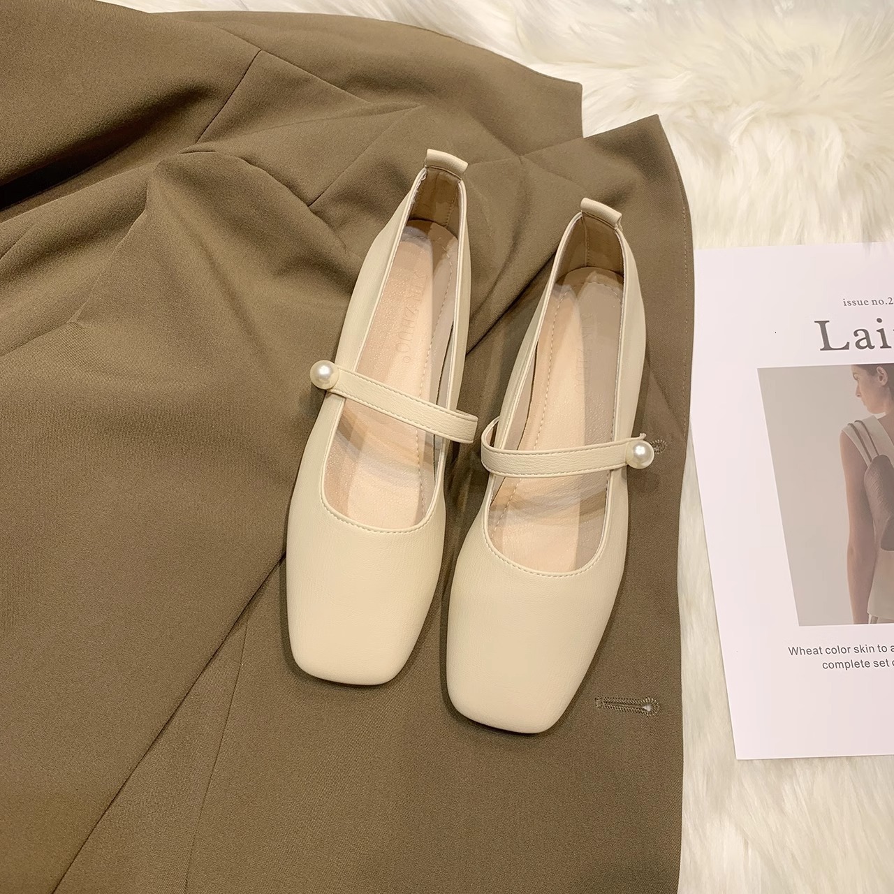 Ddmyoutdoor Square Toe Mary Jane For Women Spring And Autumn New Chunky Heel One Strap French Style Dress Shoes Elegant Versatile Outdoor Shoes